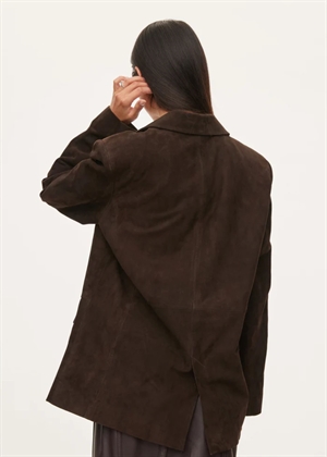 Bella suede blazer Chocolate Oval Square